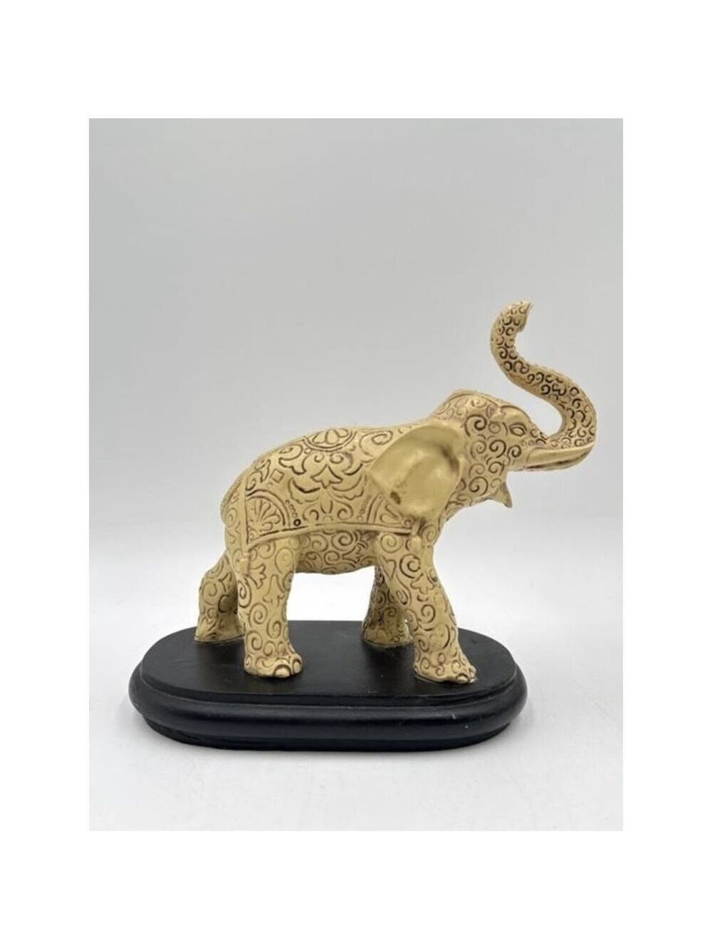 Beige & Black Elephant Decor One Size